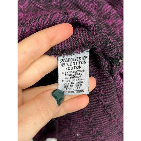 HABITAT Pullover Sweater V-Neck Long Sleeve Zig Zag Cotton Blend Purple Size M - Picture 5 of 5